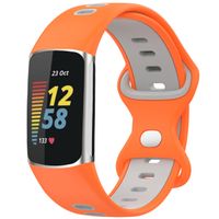 imoshion Bracelet sportif en silicone Fitbit Charge 5 / Charge 6 - Orange / Gris