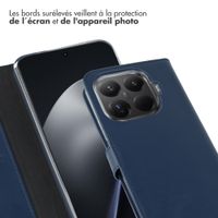 Selencia Étui portefeuille en cuir véritable Xiaomi 15T Pro - Bleu foncé