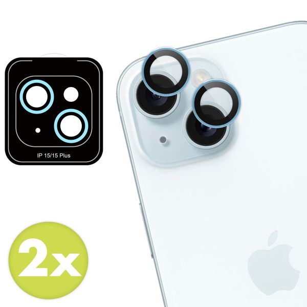 imoshion Lot de 2 protections d'objectif de caméra Apple iPhone 15 / 15 Plus - Blue