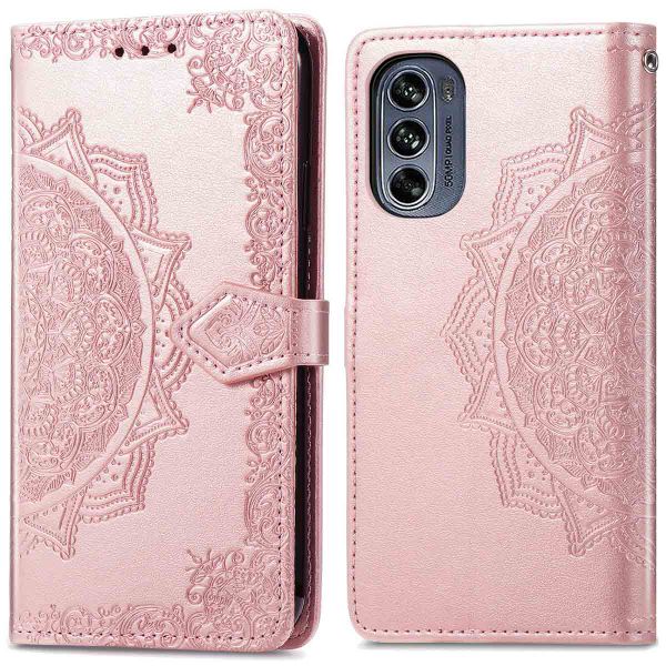 imoshion Etui de téléphone portefeuille Mandala Motorola Moto G62 - Rose Dorée