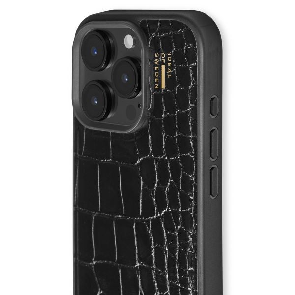 iDeal of Sweden Coque Vegan Leather Apple iPhone 16 Pro Max - Black Croco