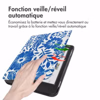 imoshion Design Slim Hard Case Sleepcover Kobo Clara Colour / BW - Flower Tile