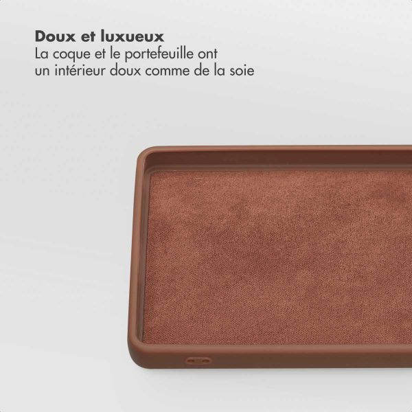 Selencia Étui portefeuille amovible Olyn avec MagSafe Samsung Galaxy S24 Ultra - Marron