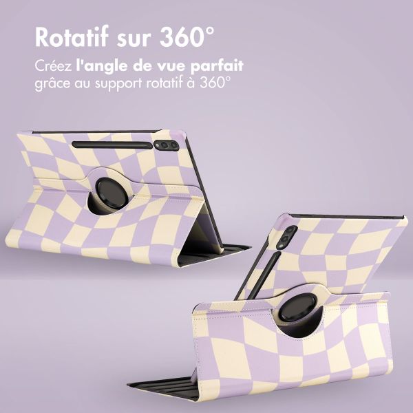 imoshion Coque Design rotatif à 360° Samsung Galaxy Tab S10 Ultra / Tab S9 Ultra - Dancing Cubes
