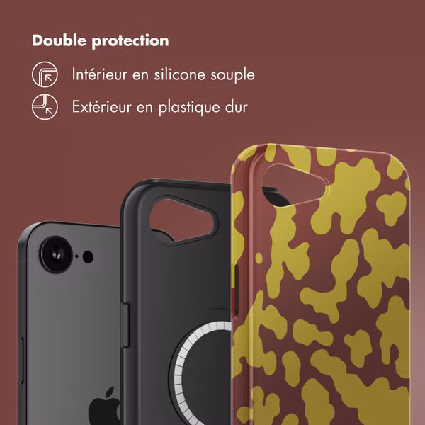 Selencia Coque arrière Vivid avec MagSafe Apple iPhone 16e - Moo'd Olive Dust