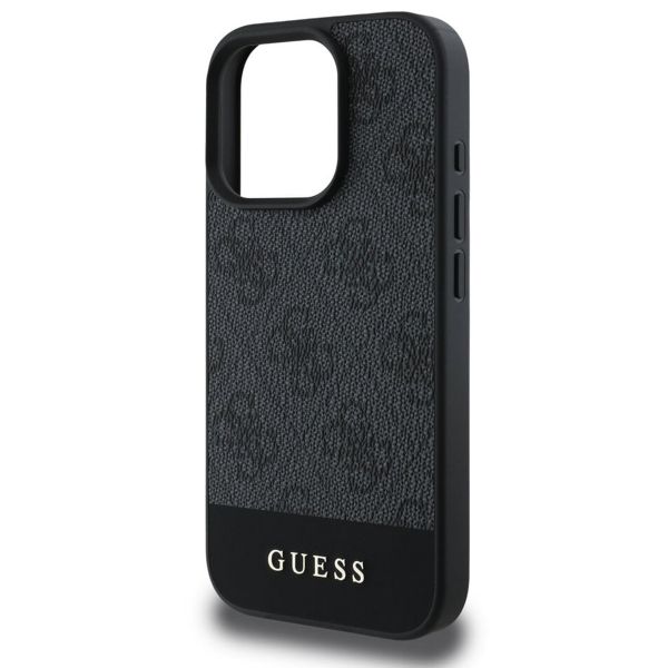 Guess Coque arrière Bottom Stripe 4G iPhone 16 Pro - Gris