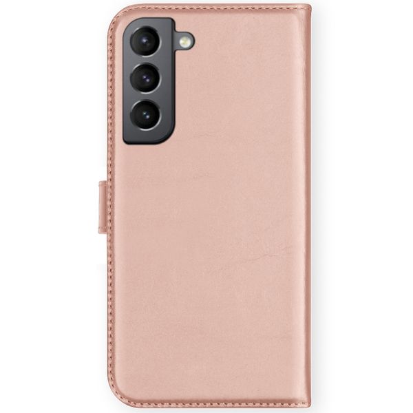 Selencia Étui portefeuille en cuir véritable Samsung Galaxy S21 FE - Rose