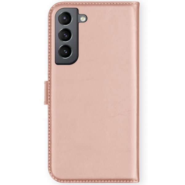 Selencia Étui de téléphone portefeuille en cuir véritable S21 FE - Rose