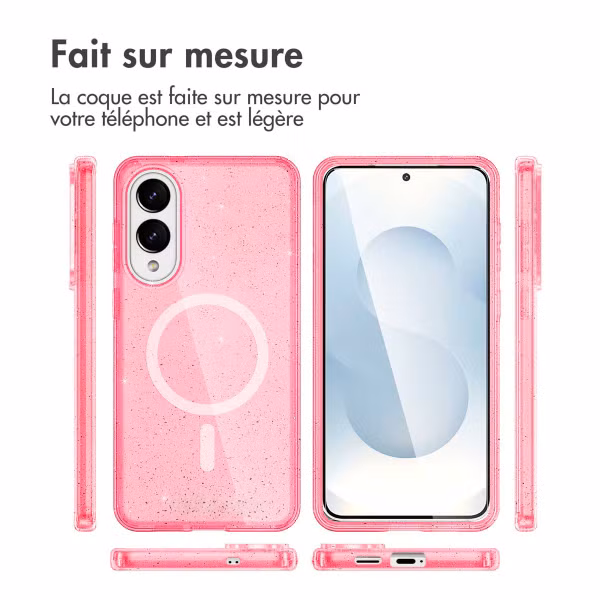 imoshion Coque Pailletée avec MagSafe Samsung Galaxy S25 Edge - Rose