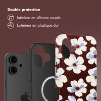 Selencia Coque arrière Vivid avec MagSafe Apple iPhone 16 - Choco Flower Pop