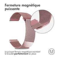 imoshion Bracelet magnétique milanais  - Connexion universelle 22 mm - Taille M - Rose
