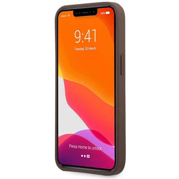 Guess Coque 4G Metal Logo Backcover Apple iPhone 13 - Marron