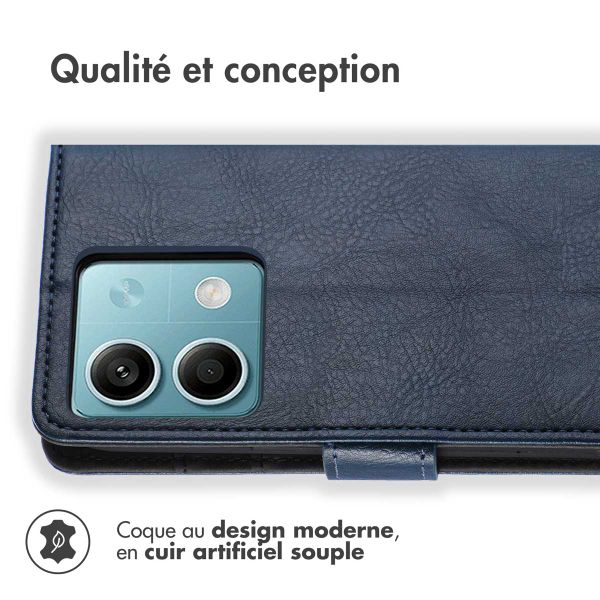 imoshion Étui de téléphone portefeuille Luxe Xiaomi Redmi Note 13 (5G) - Bleu foncé