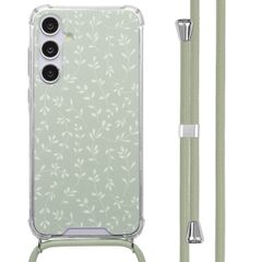 imoshion Coque Design avec cordon Samsung Galaxy A55 - Smoke Green Flowers