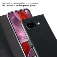 Selencia Étui de téléphone portefeuille en cuir véritable Google Pixel 9A - Noir