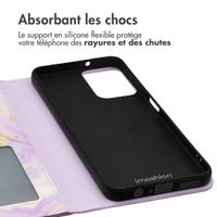 imoshion Étui de télephone portefeuille Design Motorola Moto G34 - Purple Marble