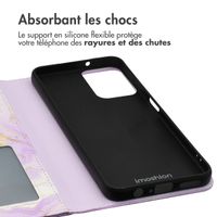 imoshion Étui de téléphone portefeuille Design Motorola Moto G34 - Purple Marble