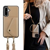 Selencia Coque à cordon avec porte-cartes enveloppe Sera Samsung Galaxy A36 / A56 - Beige