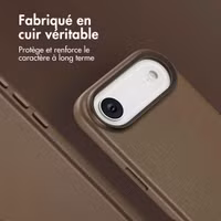 Accezz Coque arrière en cuir avec MagSafe Apple iPhone Air - Marron café