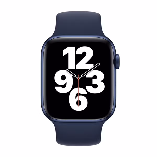 Apple Bracelet Boucle unique en Silicone Apple Watch Series 1 - 9 / SE (38/40/41 mm) | Series 10 / 11 (42 mm) - Taille 8 - Deep Navy