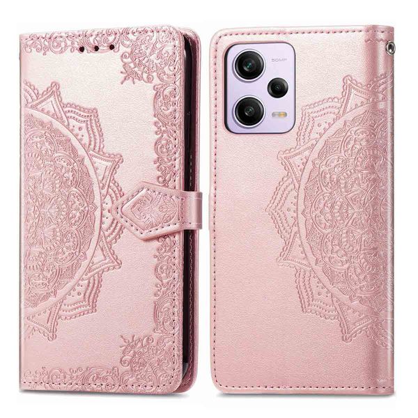 imoshion Etui de téléphone portefeuille Mandala Xiaomi Redmi Note 12 Pro - Rose Dorée