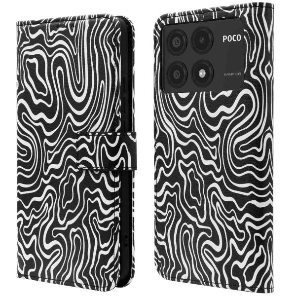imoshion Étui de télephone portefeuille Design Xiaomi Poco X6 Pro - Black And White