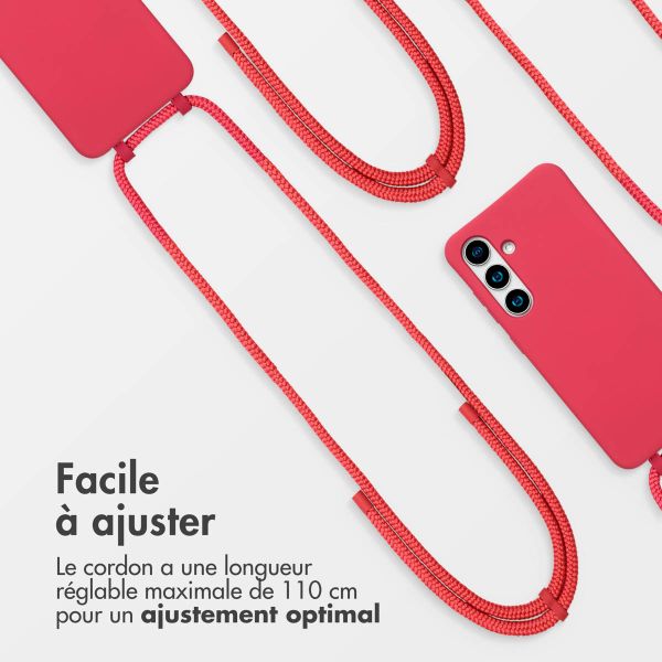 imoshion Coque arrière Color avec cordon amovible et MagSafe Samsung Galaxy S24 / S25 - Red Raspberry