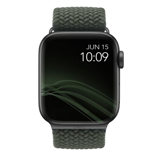 Uniq Bracelet tressé Aspen Apple Watch Series 1 á 10 / SE / Ultra (2) (44/45/46/49 mm) - Vert Cyprès