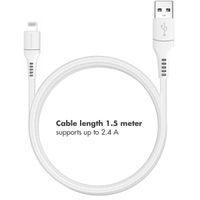 imoshion Câble Lightning vers USB - Certifié MFi - Textile tressé - 1,5 mètres - Blanc