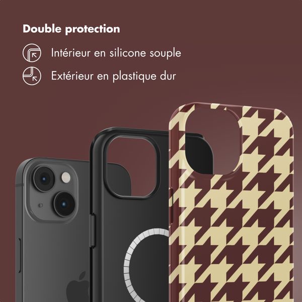 Selencia Coque arrière Vivid avec MagSafe Apple iPhone 14 - Pied-de-Poule