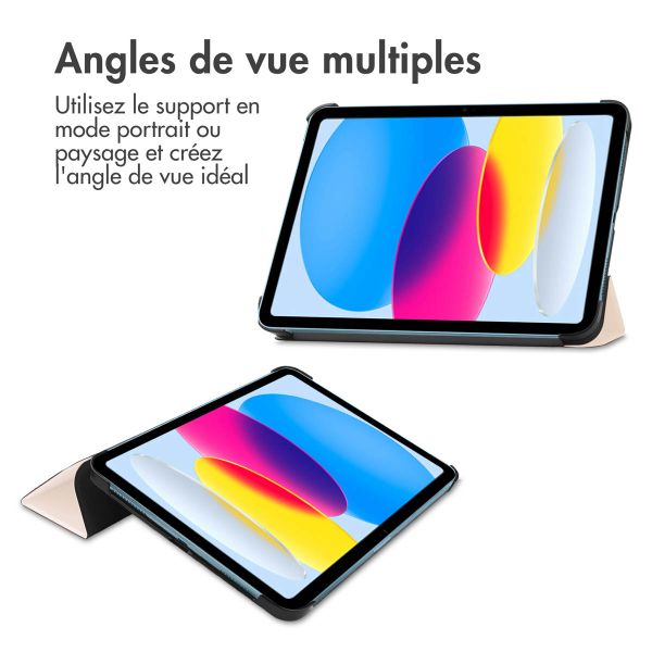 imoshion Coque tablette Trifold Apple iPad 11 (2025) 11 pouces A16 / iPad 10 (2022) 10.9 pouces - Beige