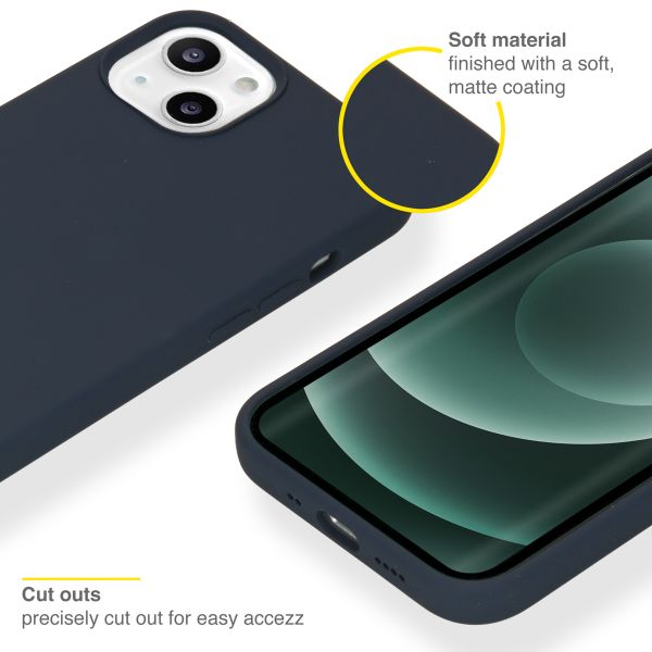 Accezz Coque Liquid Silicone Apple iPhone 13 Mini - Bleu foncé