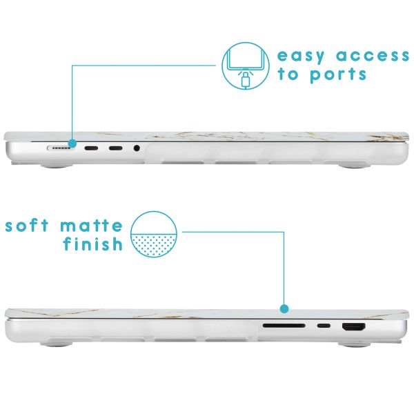 imoshion Coque Design Laptop pour MacBook Pro 16 pouces (2021) / Pro 16 pouces (2023) M3 chip - A2485 / A2780 / A2991 / A3186 / A3403 - White Marble