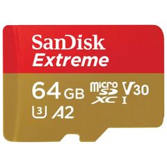 SanDisk microSD Extreme - 64GB - Inclus RescuePro Deluxe - UHS-I/U3/Full HD/4K UHD