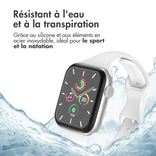 imoshion Bracelet en silicone fin Apple Watch Series 1-10 / SE / Ultra (2) (44/45/46/49 mm) - Blanc