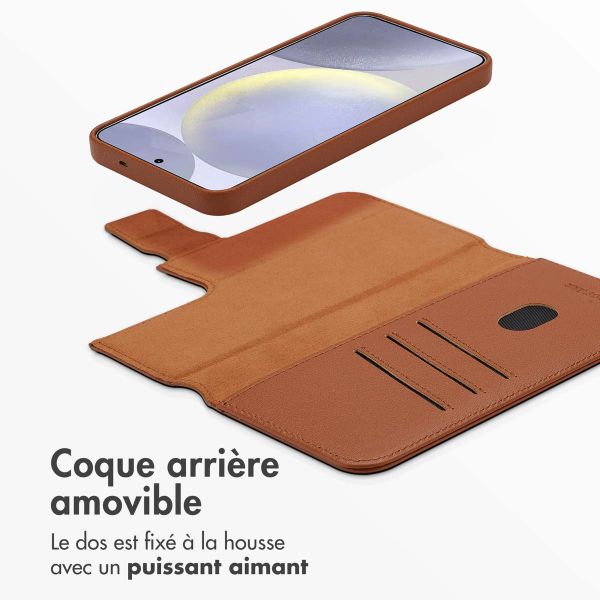 Accezz Étui de téléphone portefeuille en cuir 2-en-1 avec MagSafe Samsung Galaxy S25 Plus - Sienna Brown