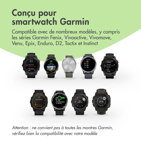 imoshion Station de charge Garmin Watch | Câble de chargement USB-A - 2 metre - Noir
