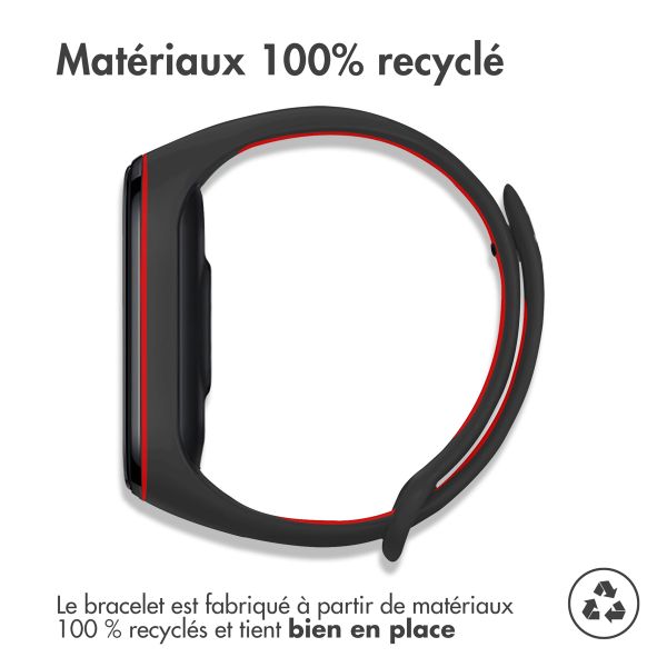 imoshion Bracelet sportif en silicone Xiaomi Mi Band 5 / 6 - Noir / Rouge