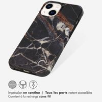 Selencia Aurora Coque Fashion iPhone 14 - ﻿Coque durable - 100 % recyclée - Marbre Noir