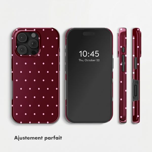 Selencia Coque arrière Vivid Apple iPhone 16 Pro - Happy Dots Burgundy