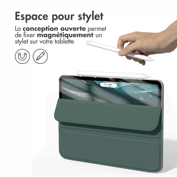 imoshion Magnetic etui de téléphone portefeuille Apple iPad Air 11 pouces (2025) M3 / (2024) M2 / Air 5 (2022) / Air 4 (2020) - Vert foncé