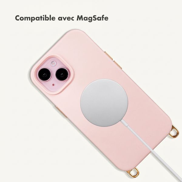 Selencia Coque arrière Rivièra avec MagSafe avec crochets amovibles Apple iPhone 15 - Sorbet Pink