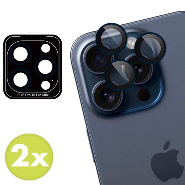 imoshion Lot de 2 protections d'objectif de caméra Apple iPhone 15 Pro / 15 Pro Max - Blue Titanium