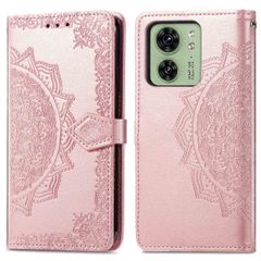 imoshion Etui de téléphone portefeuille Mandala Motorolo Edge 40 - Rose Dorée