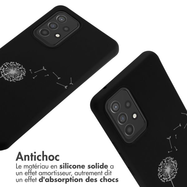 imoshion Coque design en silicone avec cordon Samsung Galaxy A53 - Dandelion Black