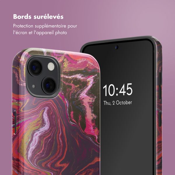 Selencia Coque arrière Vivid Tough avec MagSafe iPhone 13 - Marble Purple