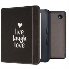imoshion Design Slim Hard Sleepcover avec support Kobo Libra 2 / Tolino Vision 6 - Live Laugh Love