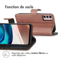 imoshion Étui de télephone portefeuille de luxe Motorola Moto G42 - Marron