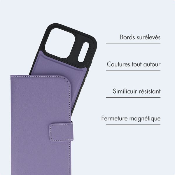 imoshion Étui portefeuille luxe 2-en-1 amovible Apple iPhone 17 Pro - Violet