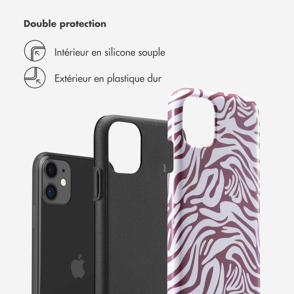 Selencia Coque arrière Vivid Tough iPhone 11 - Trippy Swirl Dark Rose